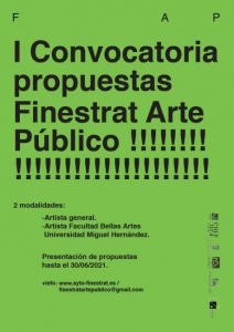 Cartel anunciador de la Convocatoria Finestrat Arte Público